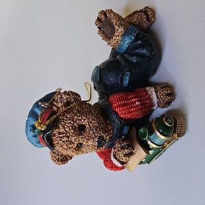 Vintage Kirkland Signature Bear Ornament with Train